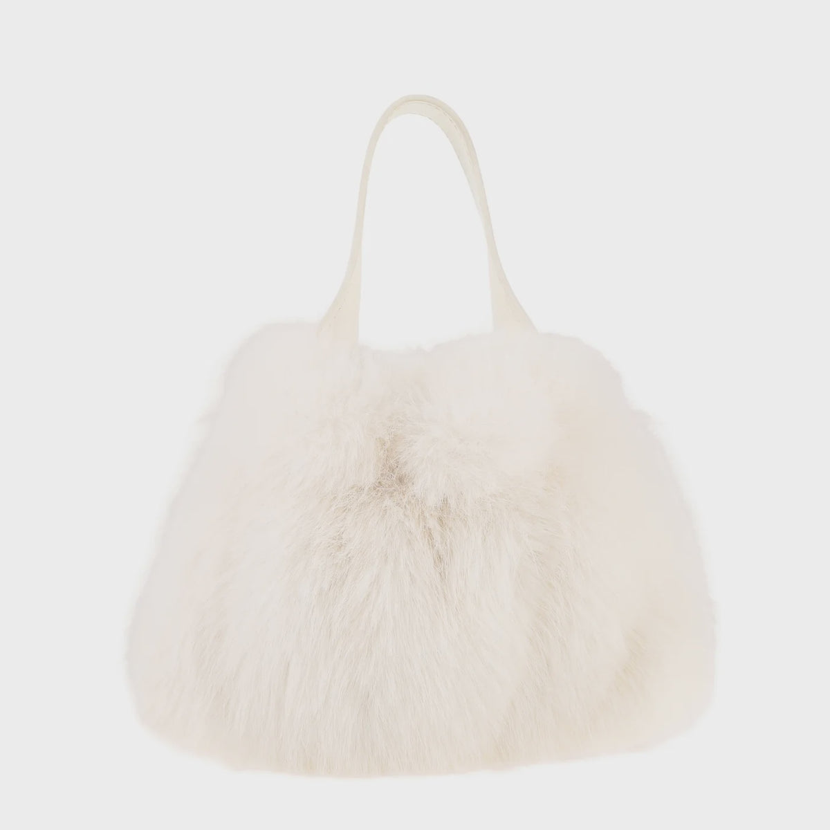 Tote Bag: Faux Fur With Handle - Winter White - Park Lane