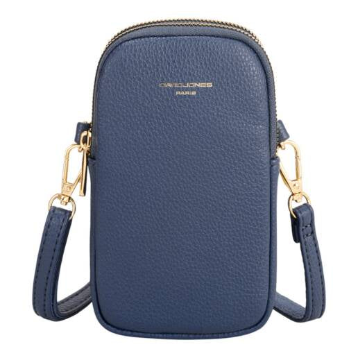Small Crossbody Bag: Leather Twin Zip Top - Various Colours - David Jones