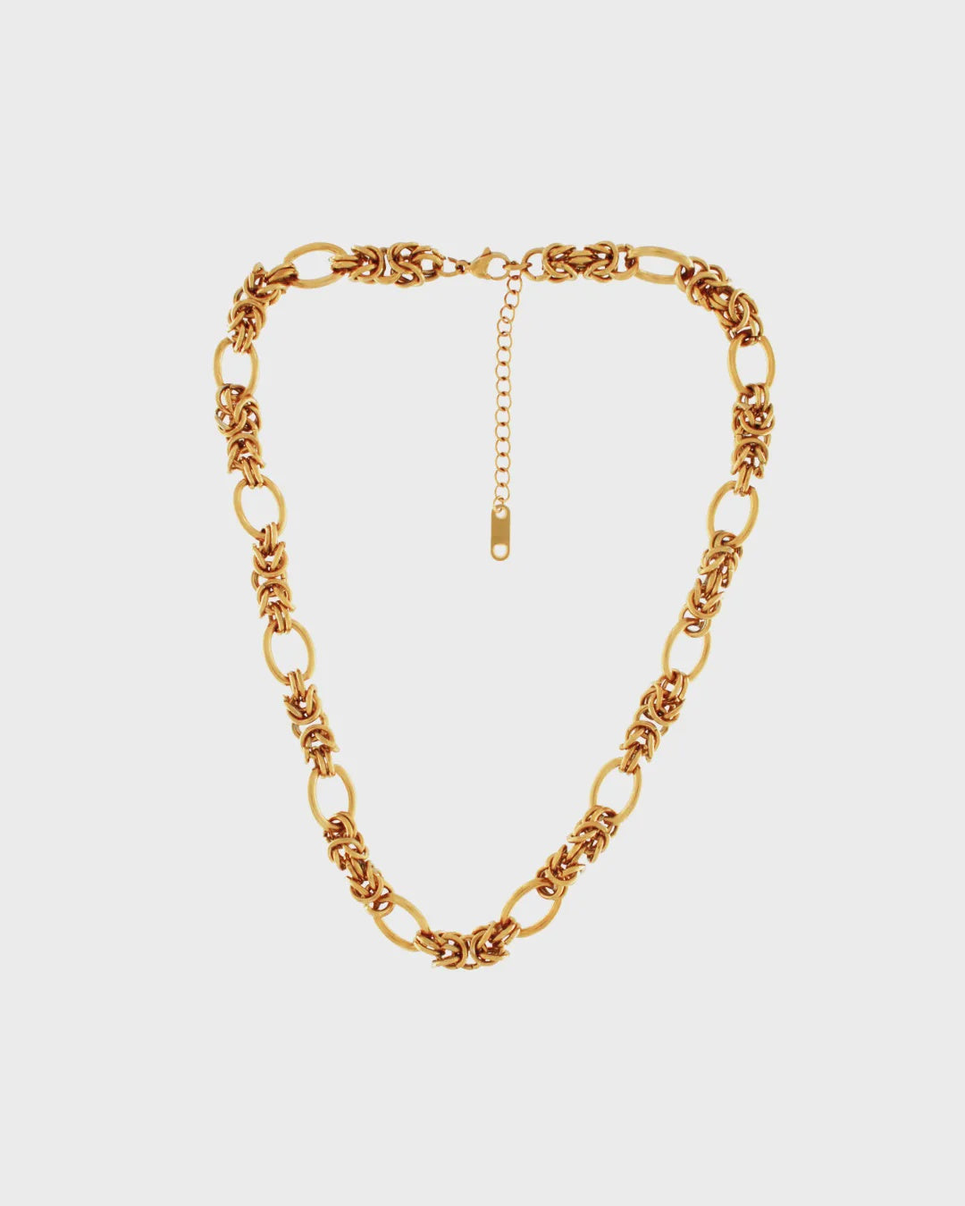 Necklace: Short Waterproof Knitted Ring Courage - Gold Plated - FASHION - Dansk