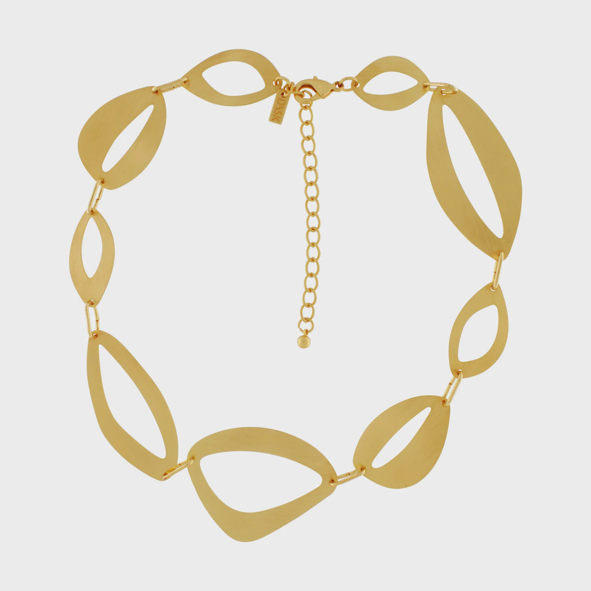 Necklace: Short Asymmetrical Open Ovals Alaya - Gold Plated - FASHION - Dansk