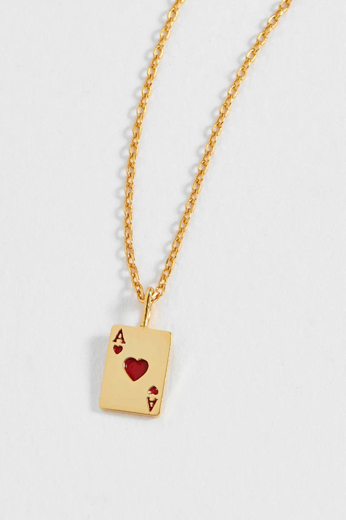Necklace on Card: Short Ace Of Hearts YOU'RE ACE- Gold Plated - Estella Bartlett