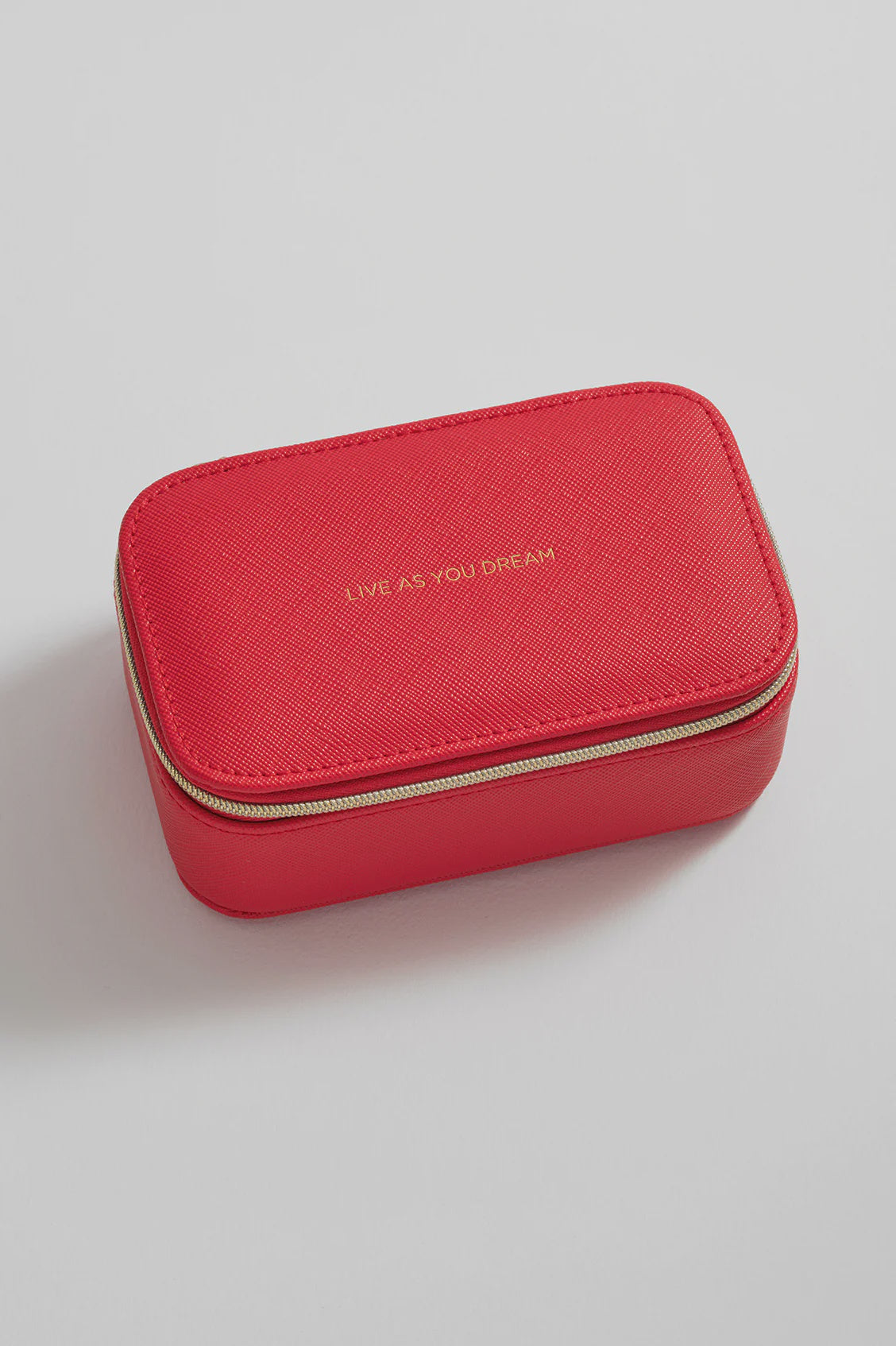 Jewellery Box: Faux Leather -LIVE AS YOUR DREAM - Red - Estella Bartlett