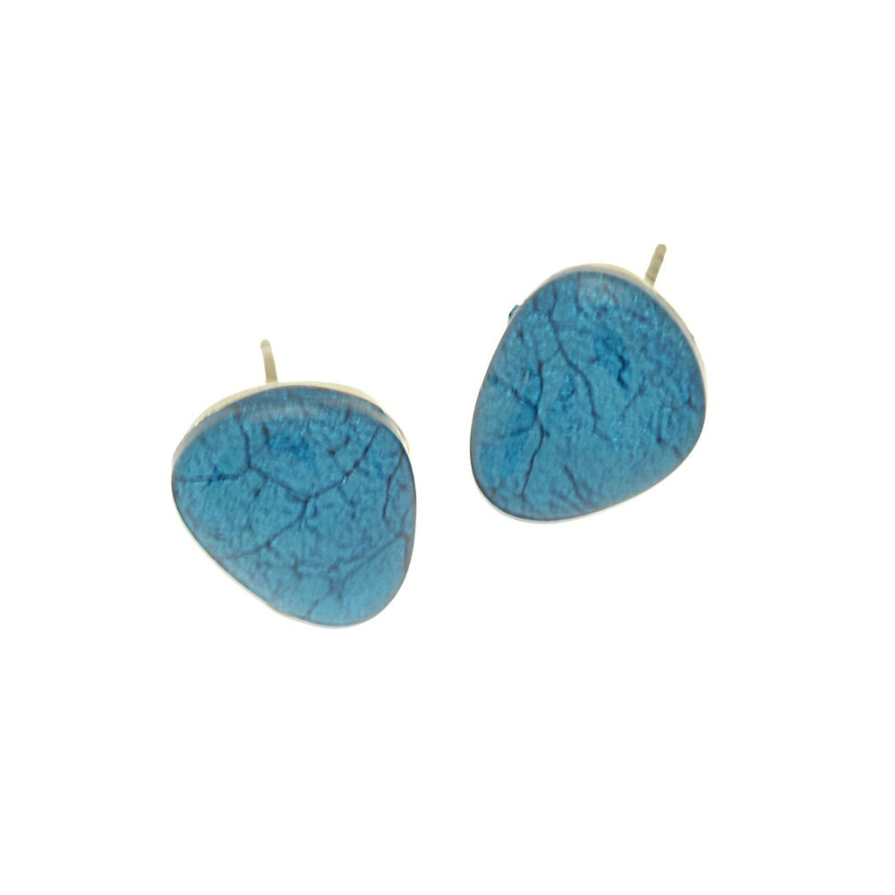 Earrings: Stud Resin Pebbles - Blue - Miss Milly