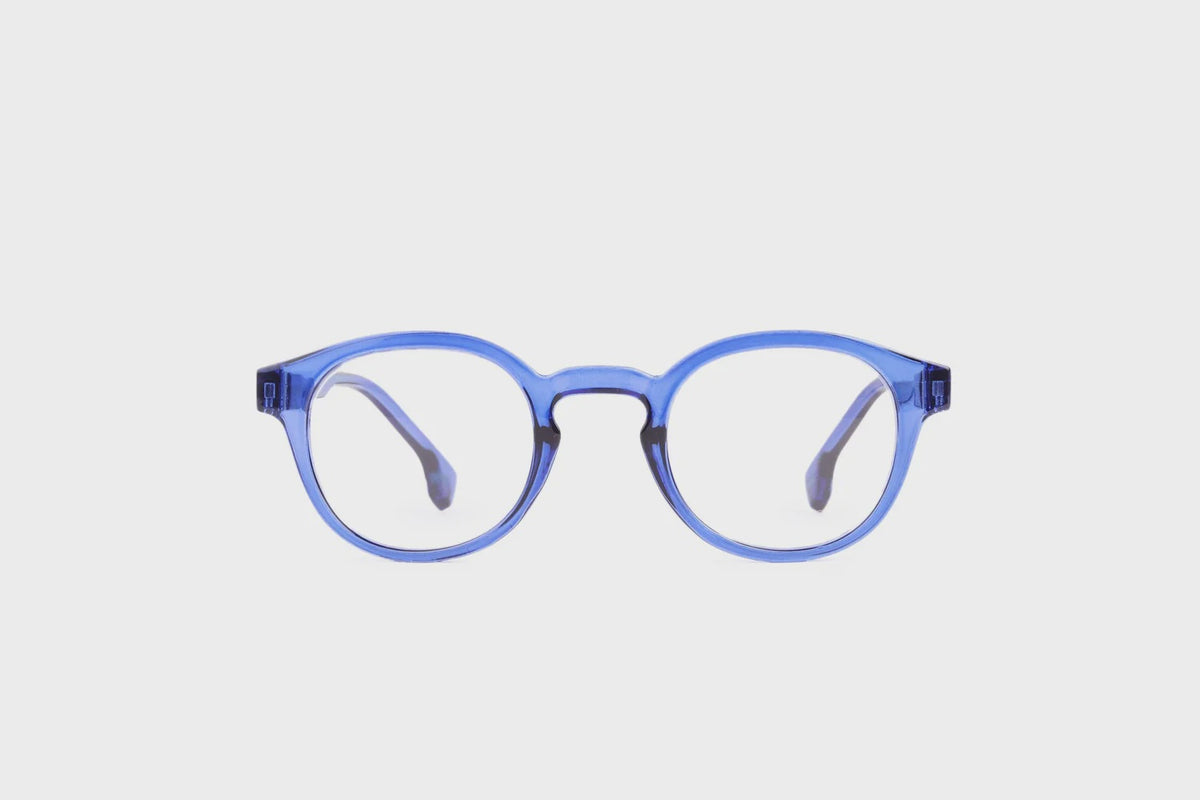 Reading Glasses: Recycled Frame FLEET Royal Blue - Various Lenses - The Recycled Readers Company