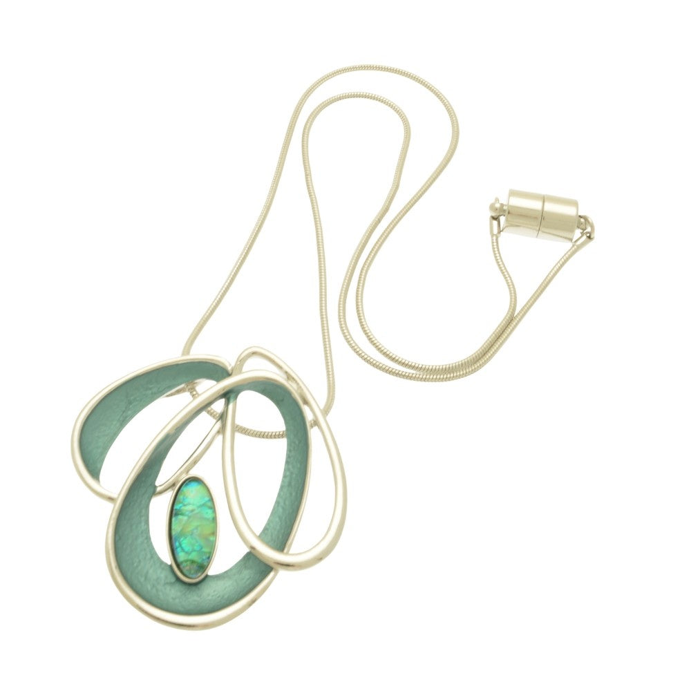 Necklace: Short Magnetic Tide Curves - Green - Miss Milly