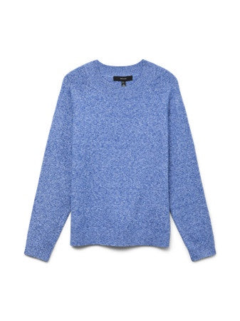 Jumper: Fine Knit Round Neck Long Sleeve  DOFFY - Bright Blue