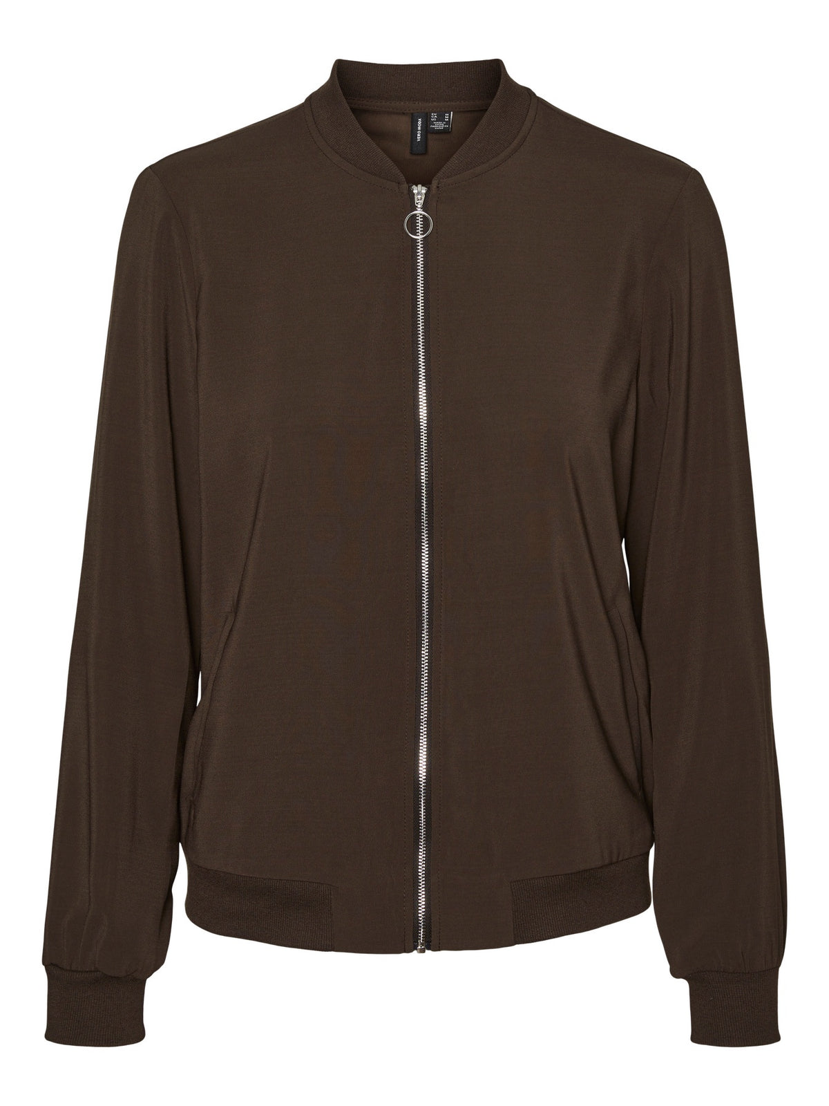 Jacket: Light Bomber Long Sleeve Zip Fastening COCO - Chocolate Brown - Vero Moda