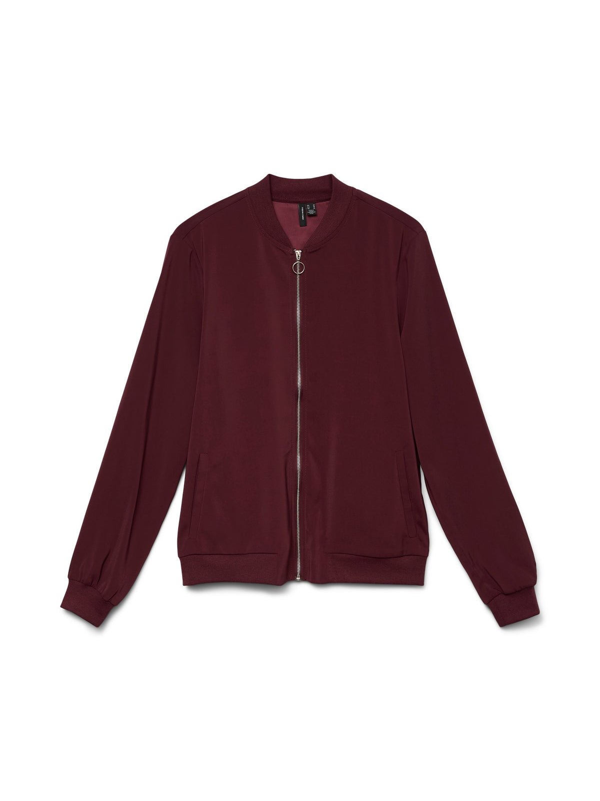Jacket: Light Bomber Long Sleeve Zip Fastening COCO - Burgundy - Vero Moda