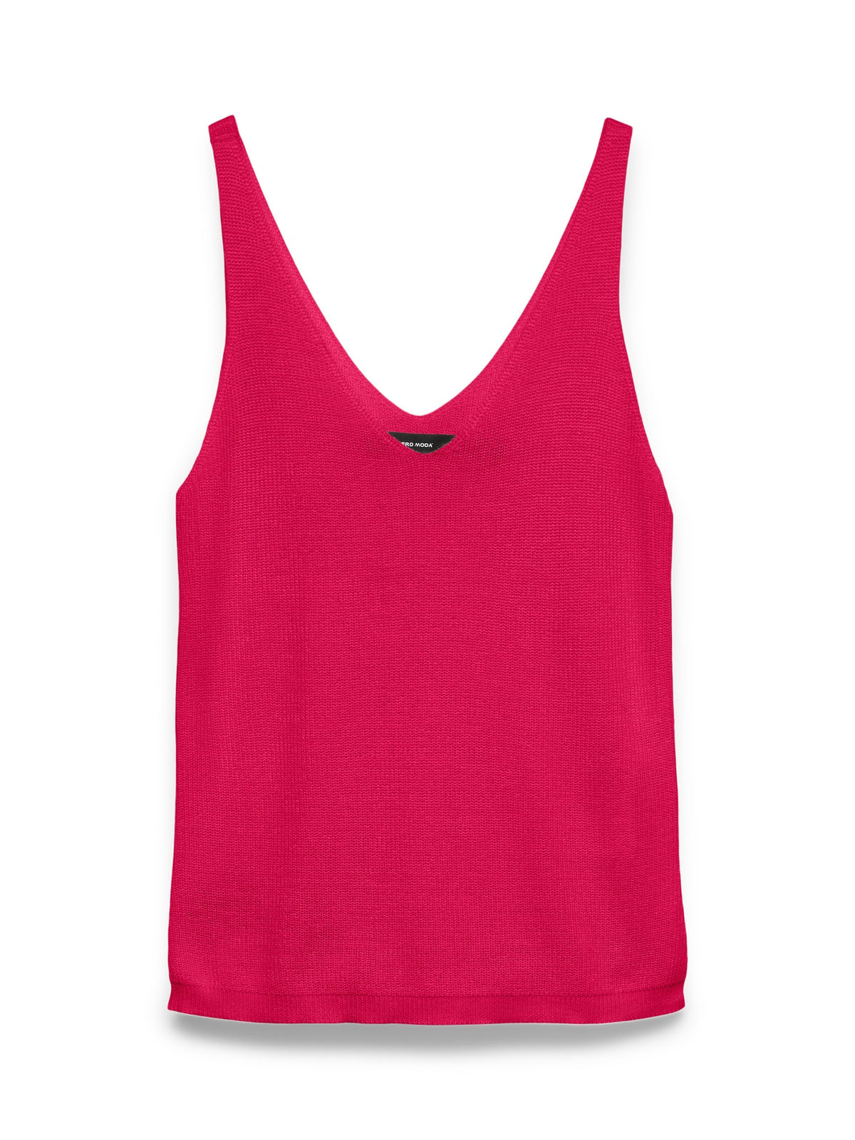 Top: Fine Knit Sleeveless V Neck Vest Ribbed NEWLEX  - Jazzy Pink - Vero Moda