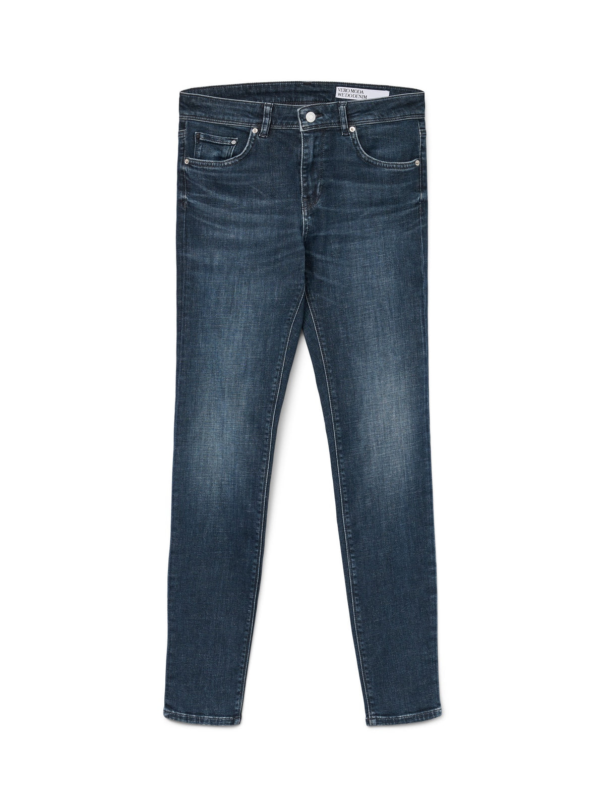 Jeans: Slim Fit Mid Rise Stretch L30" LUX - Dark Blue Denim - Vero Moda