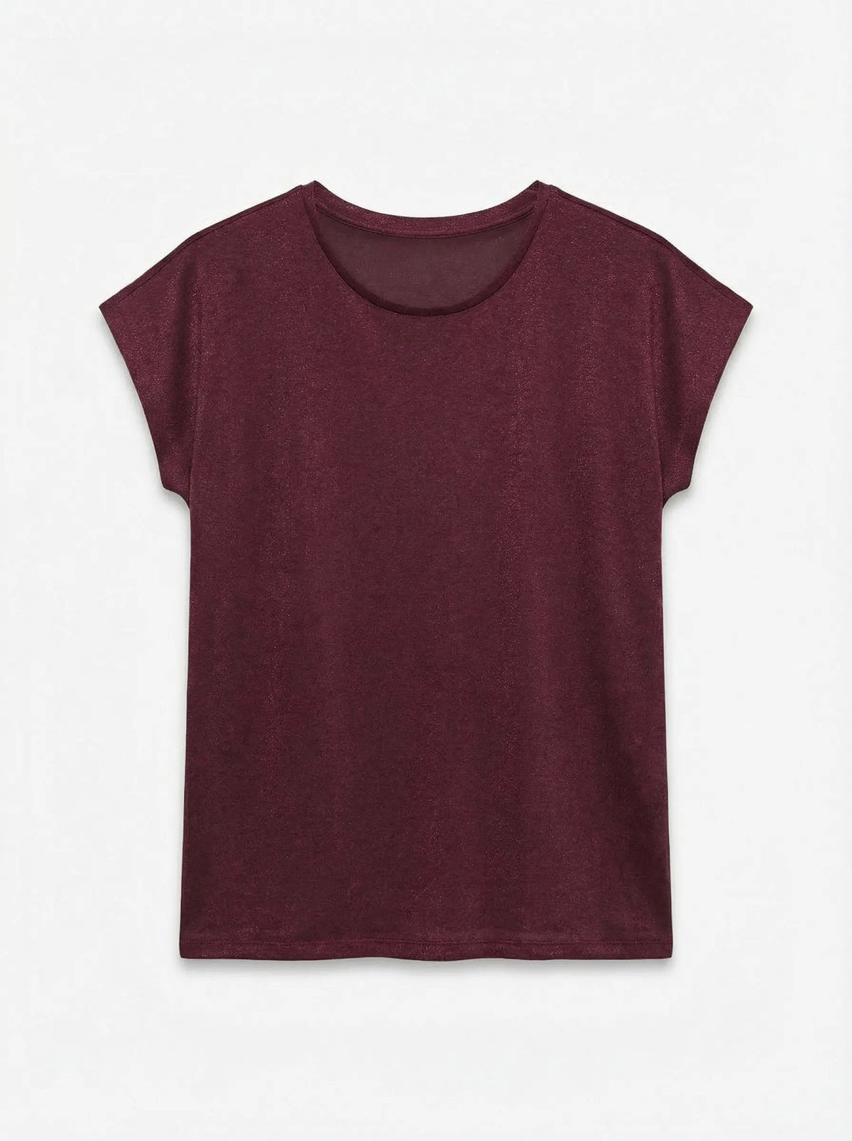 T-Shirt: Viscose Mix Short Sleeve Glitter Top AVA - Wine - Vero Moda