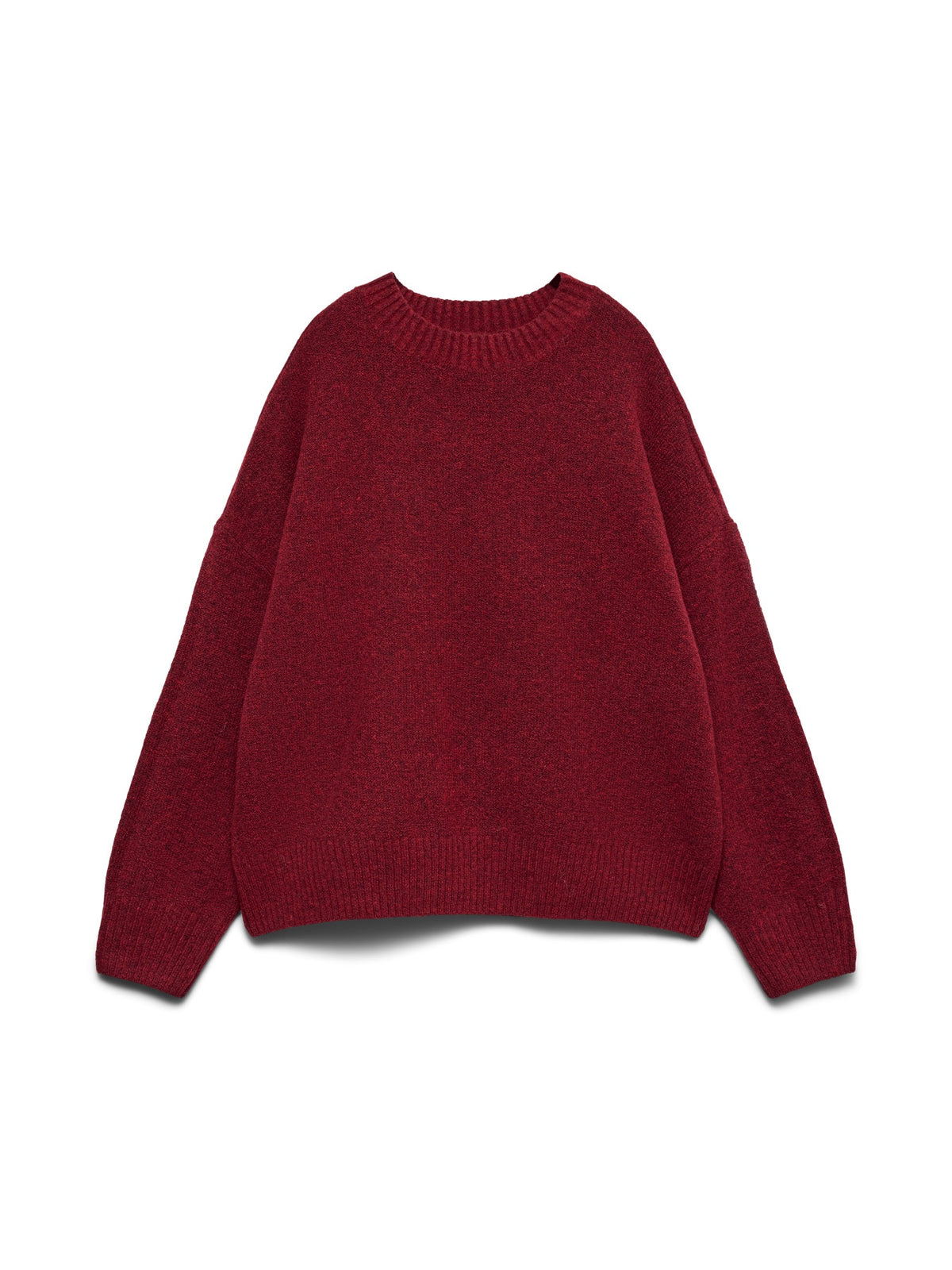 Jumper: Thick Knit Long Sleeve O Neck MELANGE BOOM - Biking Red - Vero Moda