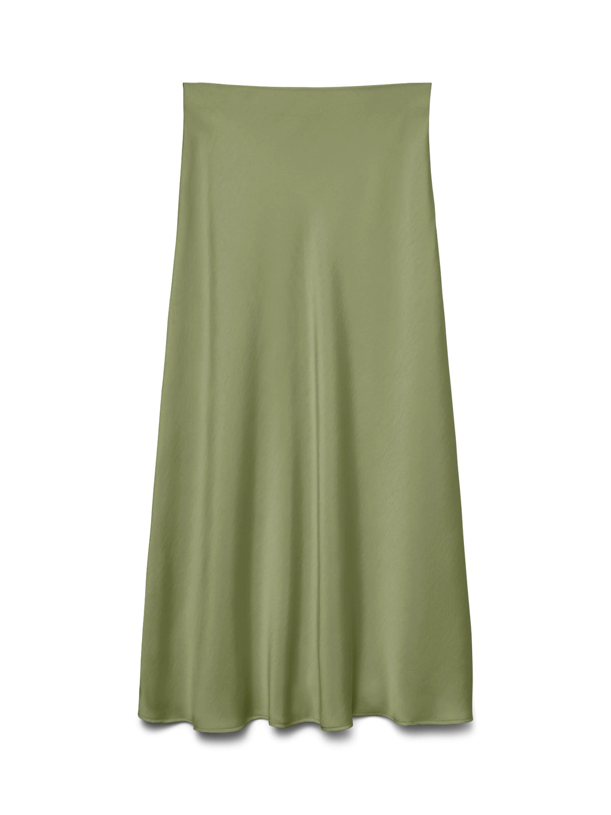 Long Skirt: Silky High Waist Flare LIVIA  - Sage Green - Vero Moda