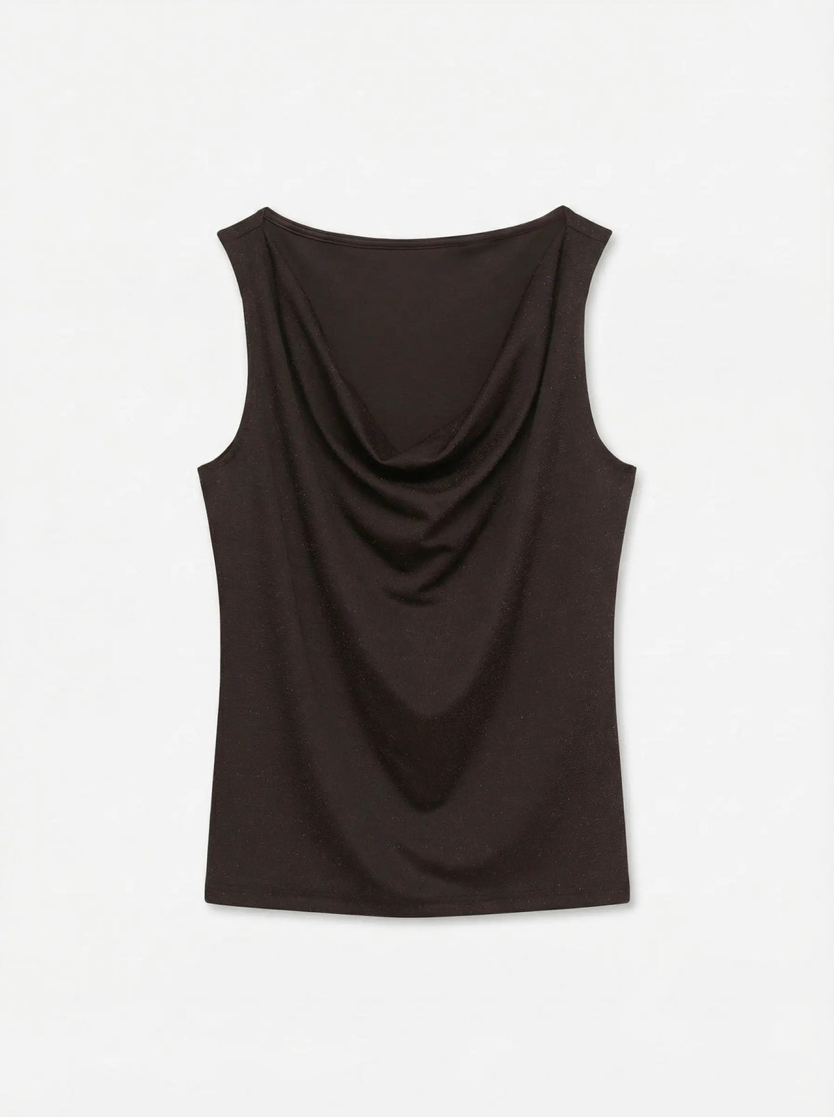 Blouse: Slim Fit Waterfall Neck Sparkles KANVA - Chocolate - Vero Moda