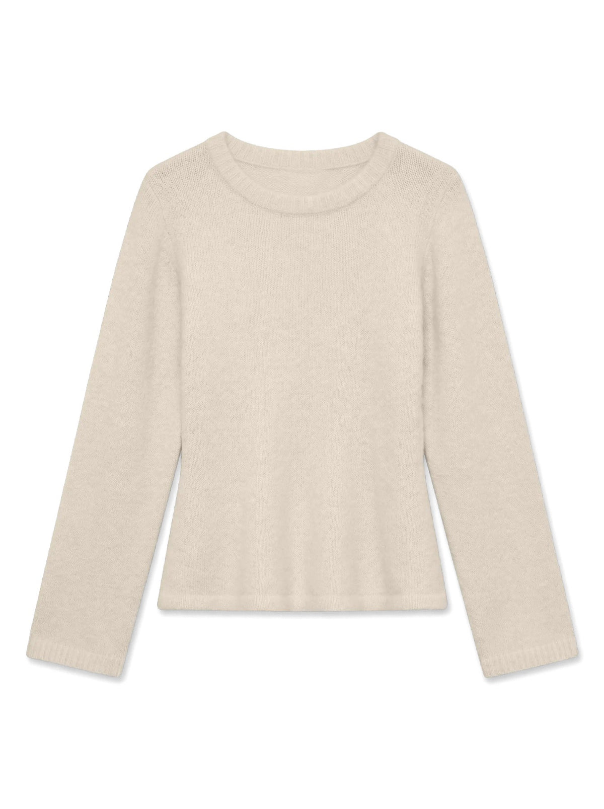 Jumper: Soft  Long Sleeve Fitted O Neck FRIDA - Cream - Vero Moda