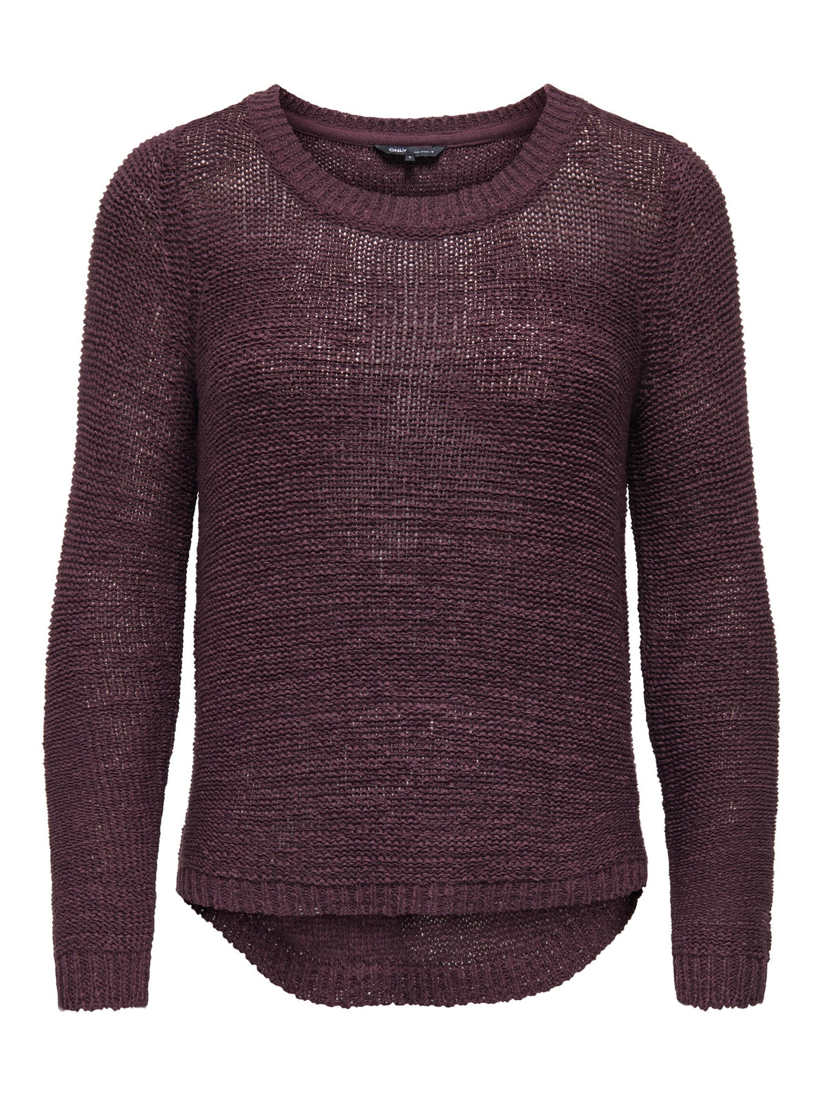 Jumper: Fine Knit Long Sleeve O Neck GEENA - Chocolate Brown - ONLY