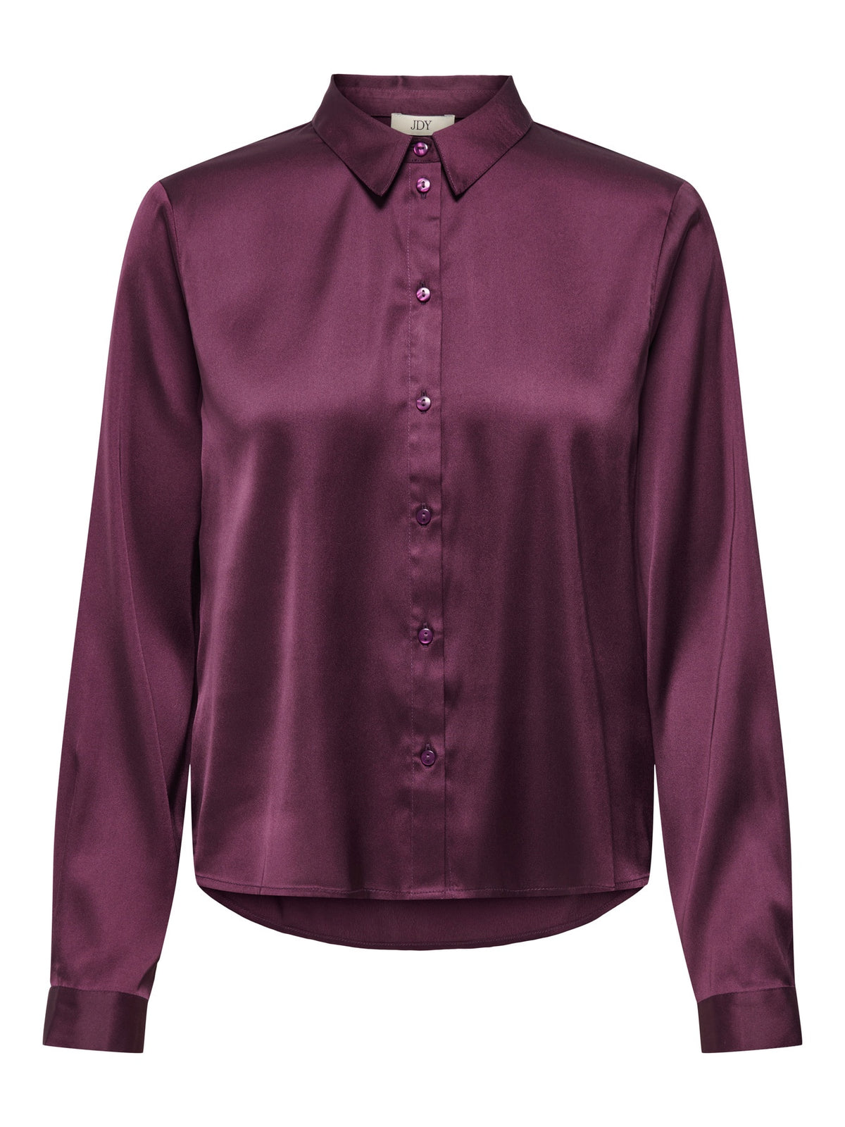Shirt: Silky Long Sleeve Collar FIFI - Wine Red - JdY