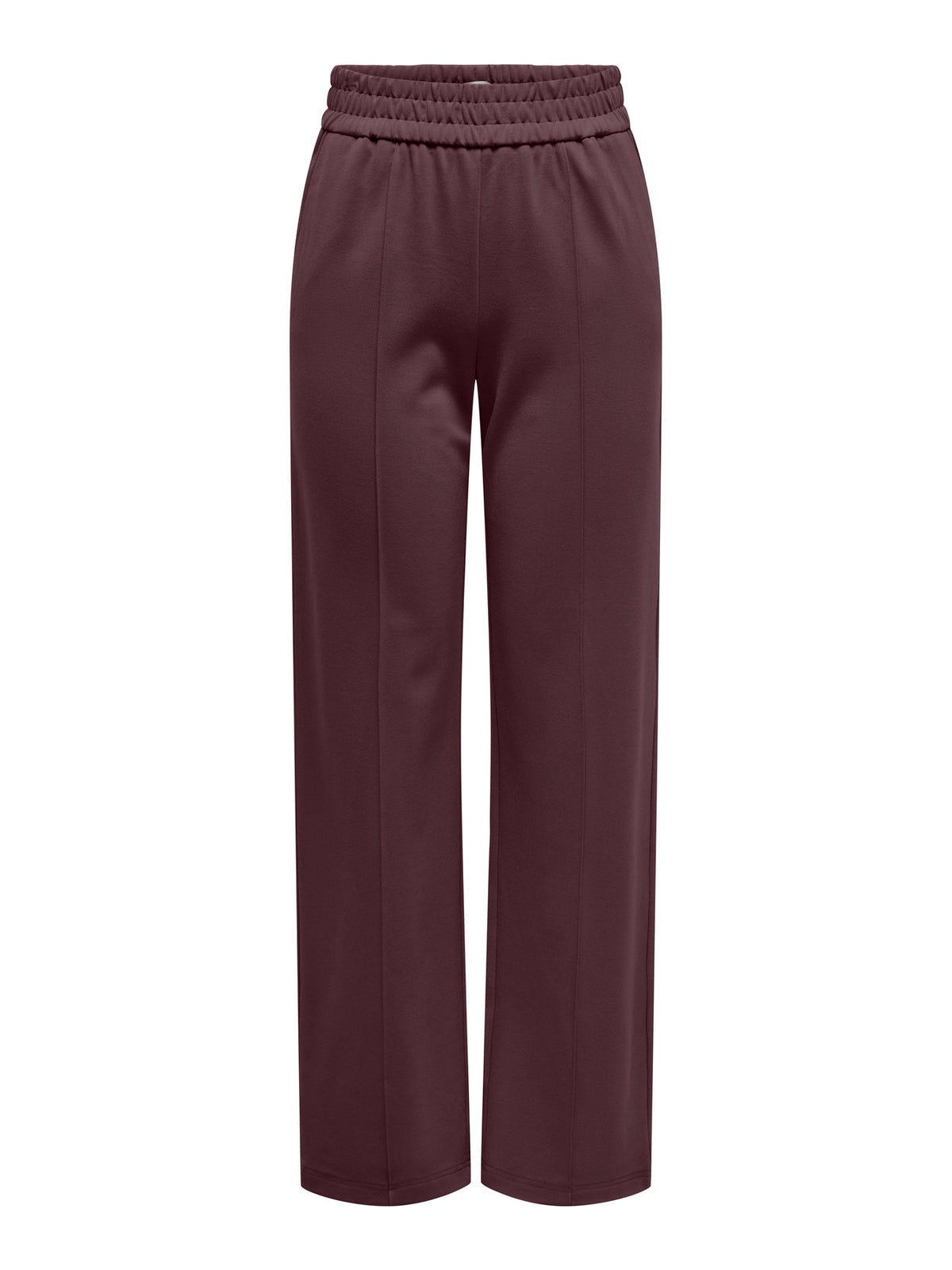 Trousers: Wide Leg Mid Elasticated Waist L 32" POPTRASH  - Chocolate Brown - ONLY
