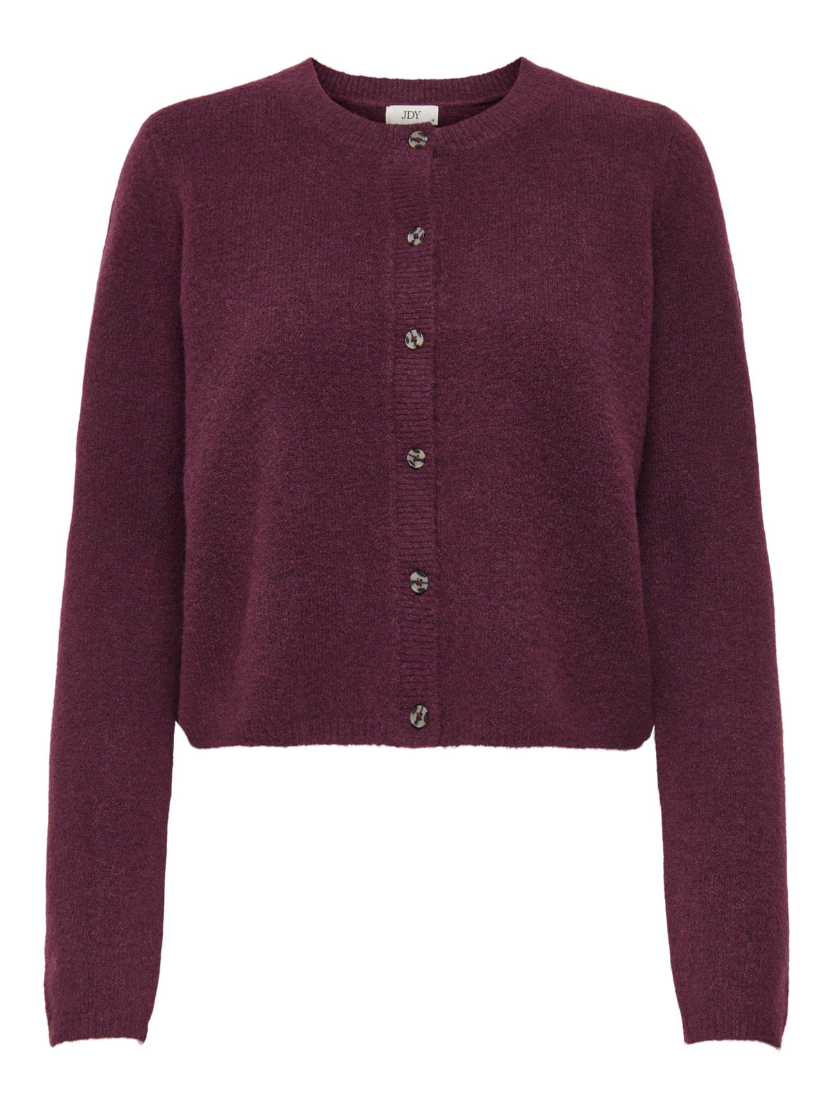 Cardigan: Knit O Neck Buttons Long Sleeve CHLOE - Wine Red - JdY