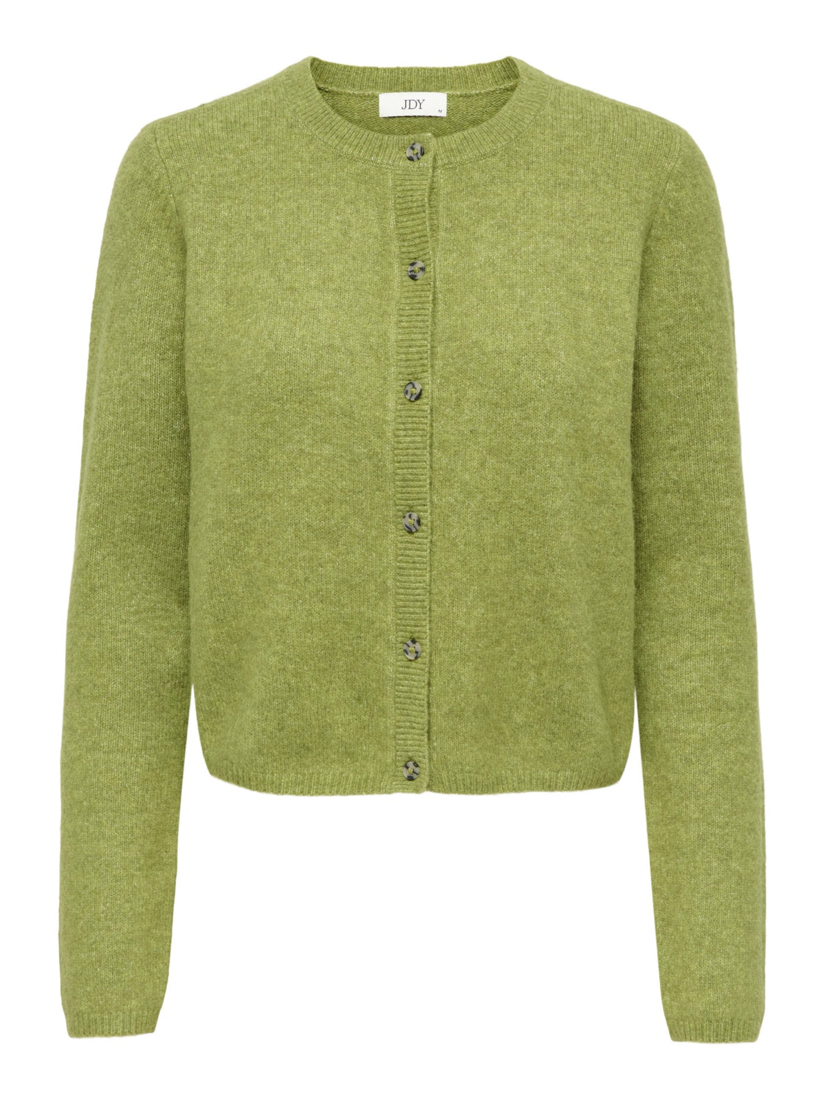 Cardigan: Knit O Neck Buttons Long Sleeve CHLOE - Peat Moss Green - JdY