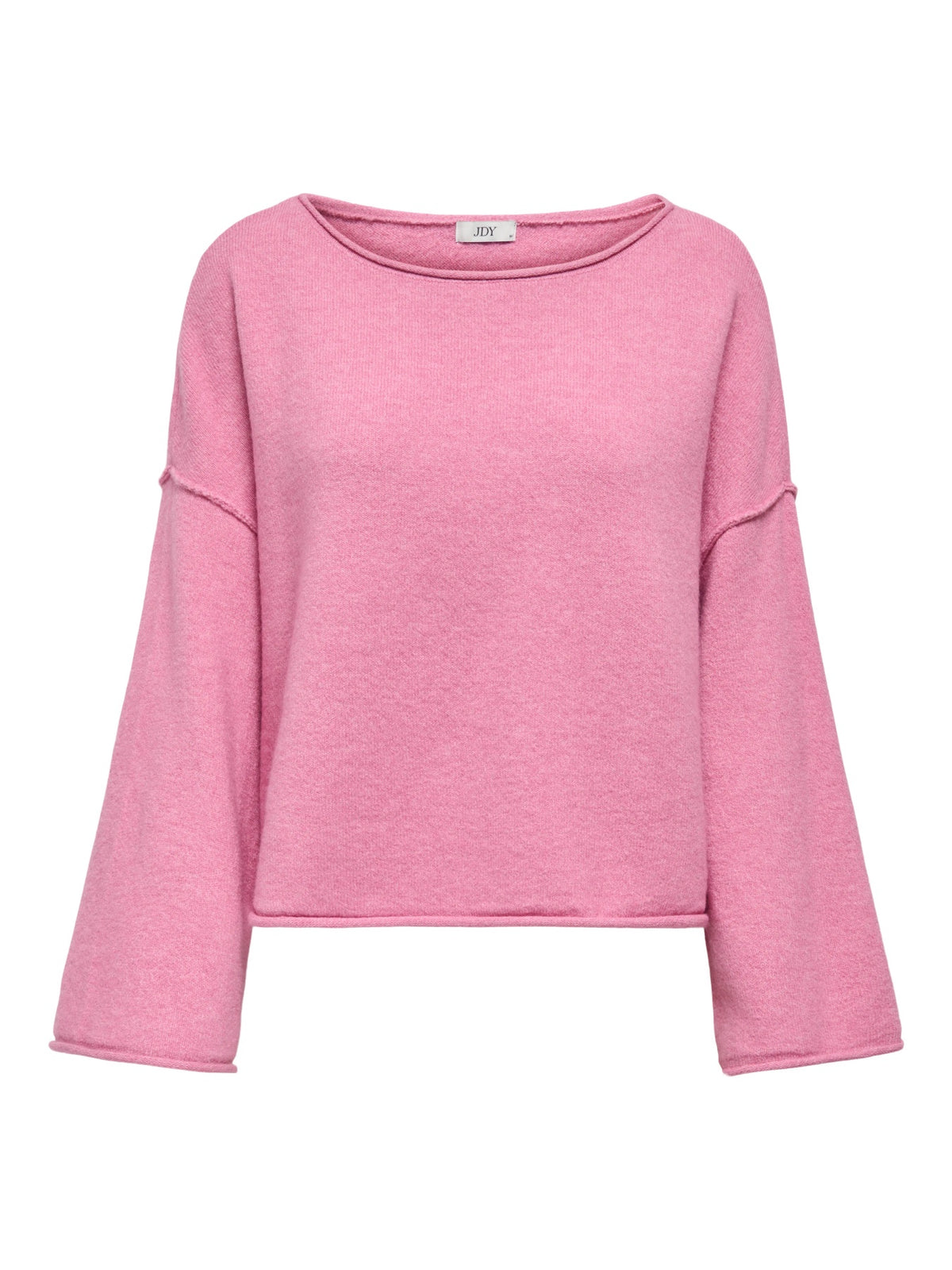 Jumper: Fine Knit Long Sleeve Boat Neck RUE LIFE - Rose Pink MELANGE - JDY