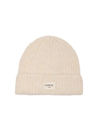 Hat: Knit Beanie Ribbed  SIMARA  - White