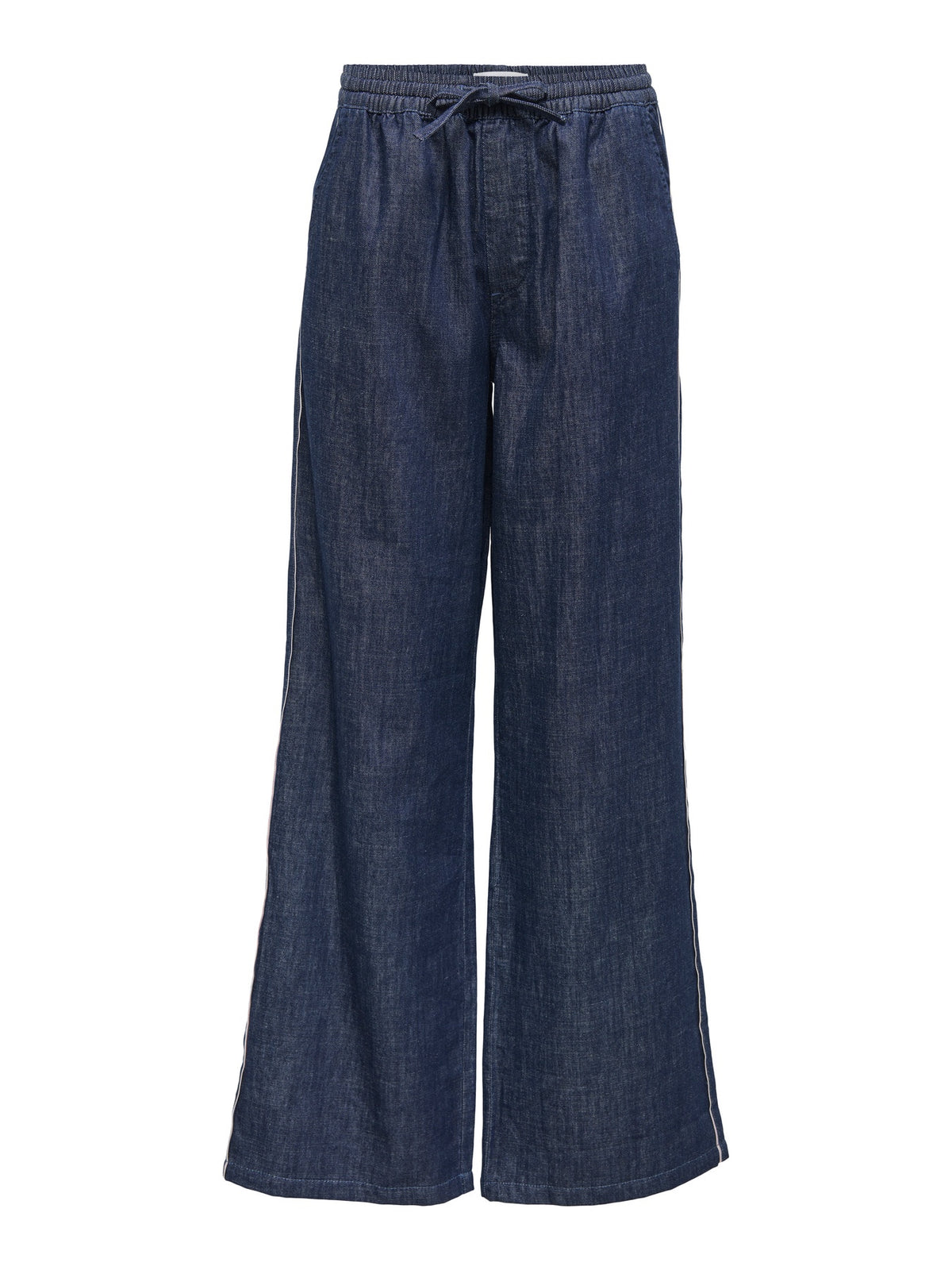 Jeans: Stretch Cotton Pull Up High Waist Wide Leg Leg "32 NAOMI  - Dark Blue Denim - ONLY
