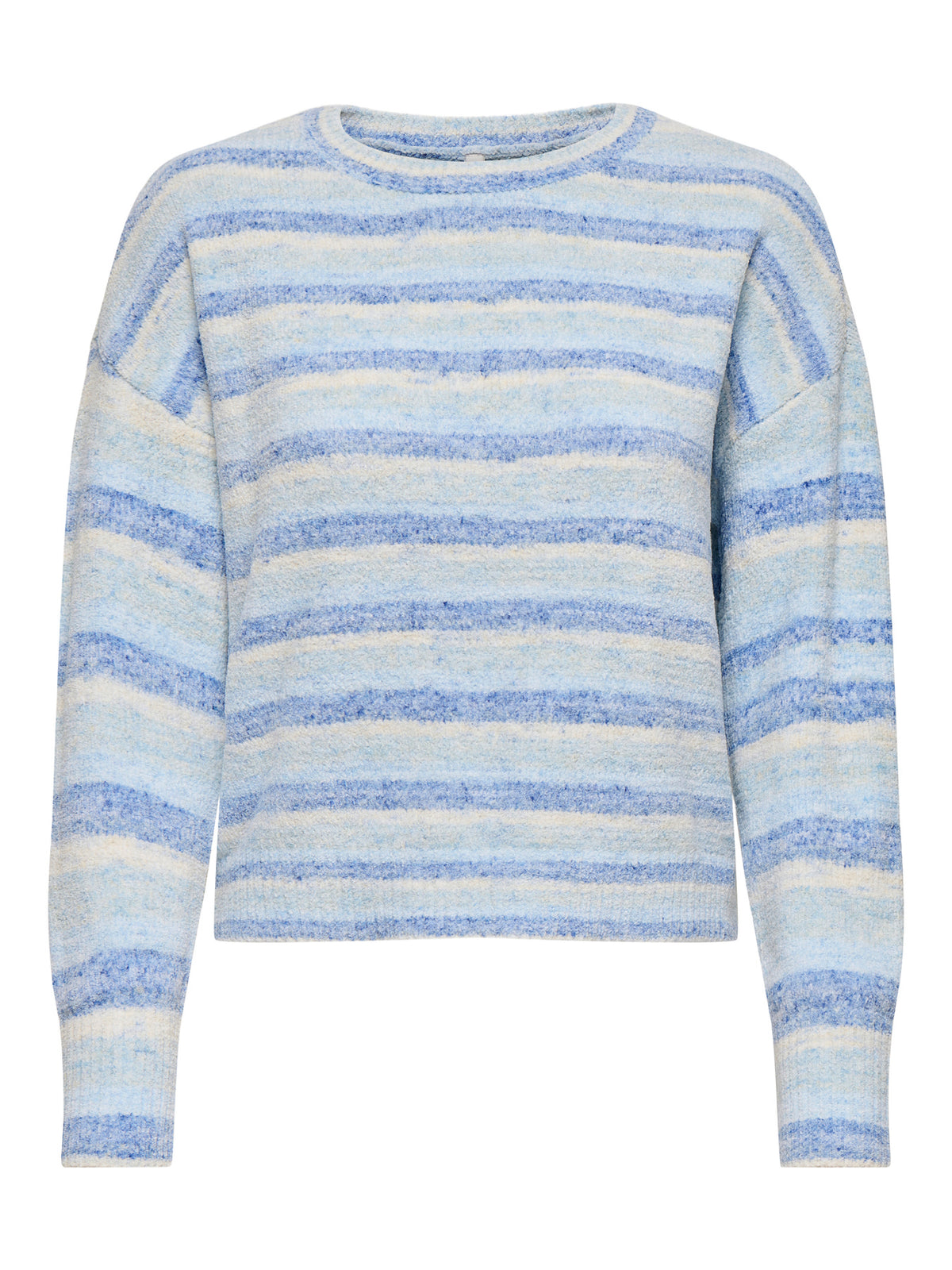Jumper: Soft Knit Stripe Long Sleeve O Neck JOHANNA  - Riviera Blue & Birch Cream - ONLY