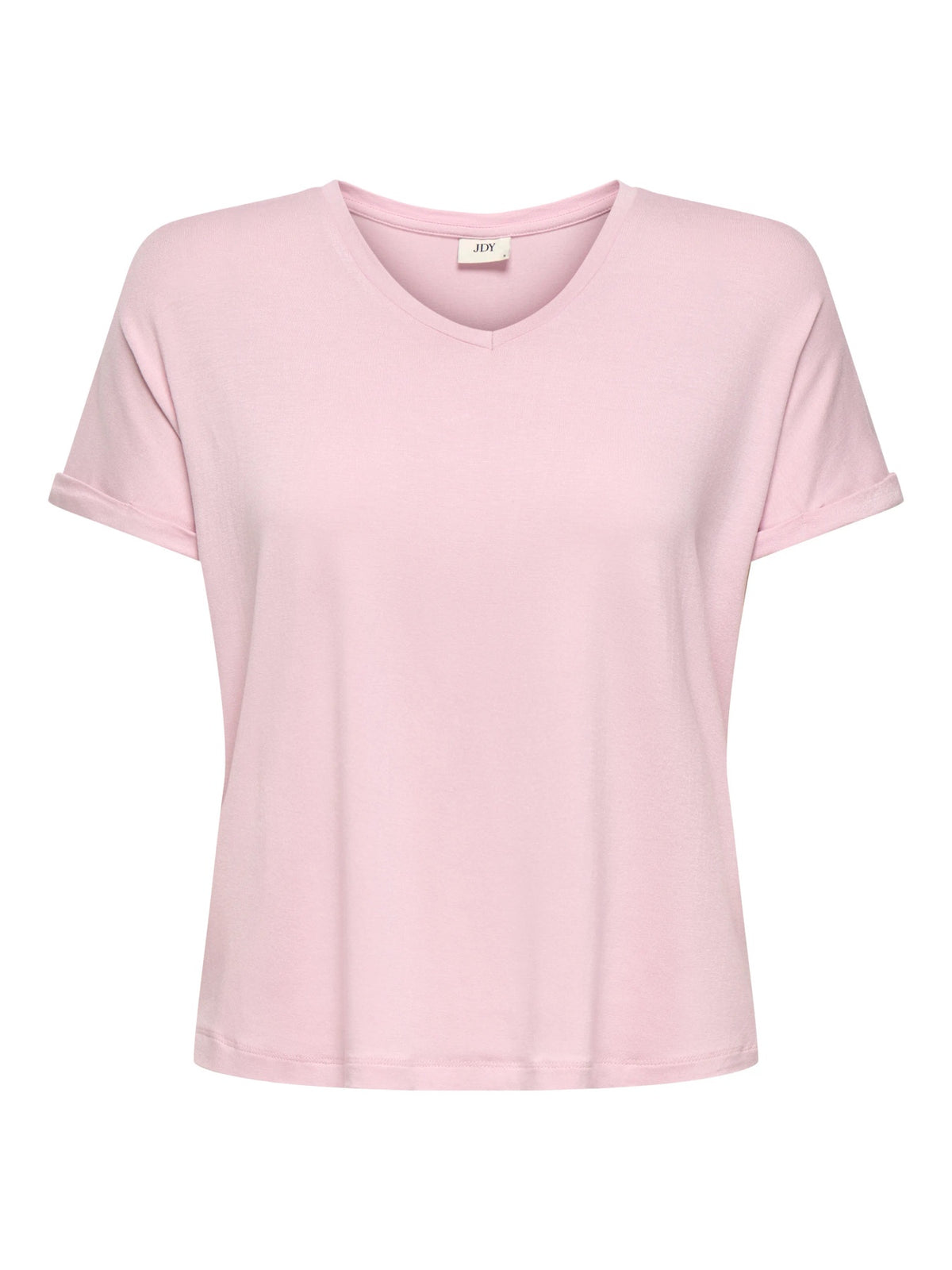 T-Shirt: Viscose Short Sleeve V Neck SISSY - Light Pink - JdY
