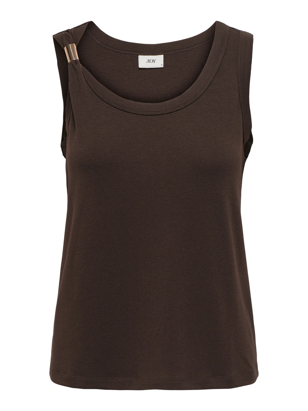 Vest: Stretch Sleeveless Gold Shoulder Detail UFFA - Chocolate Brown - JdY