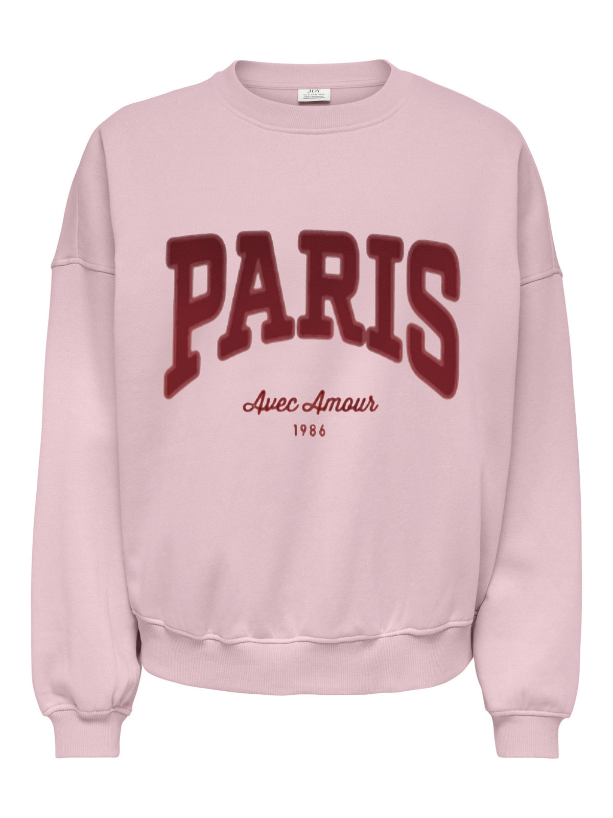 Sweatshirt: Cotton Mix Long Sleeve O Neck MESA  - Chalk Pink - JDY