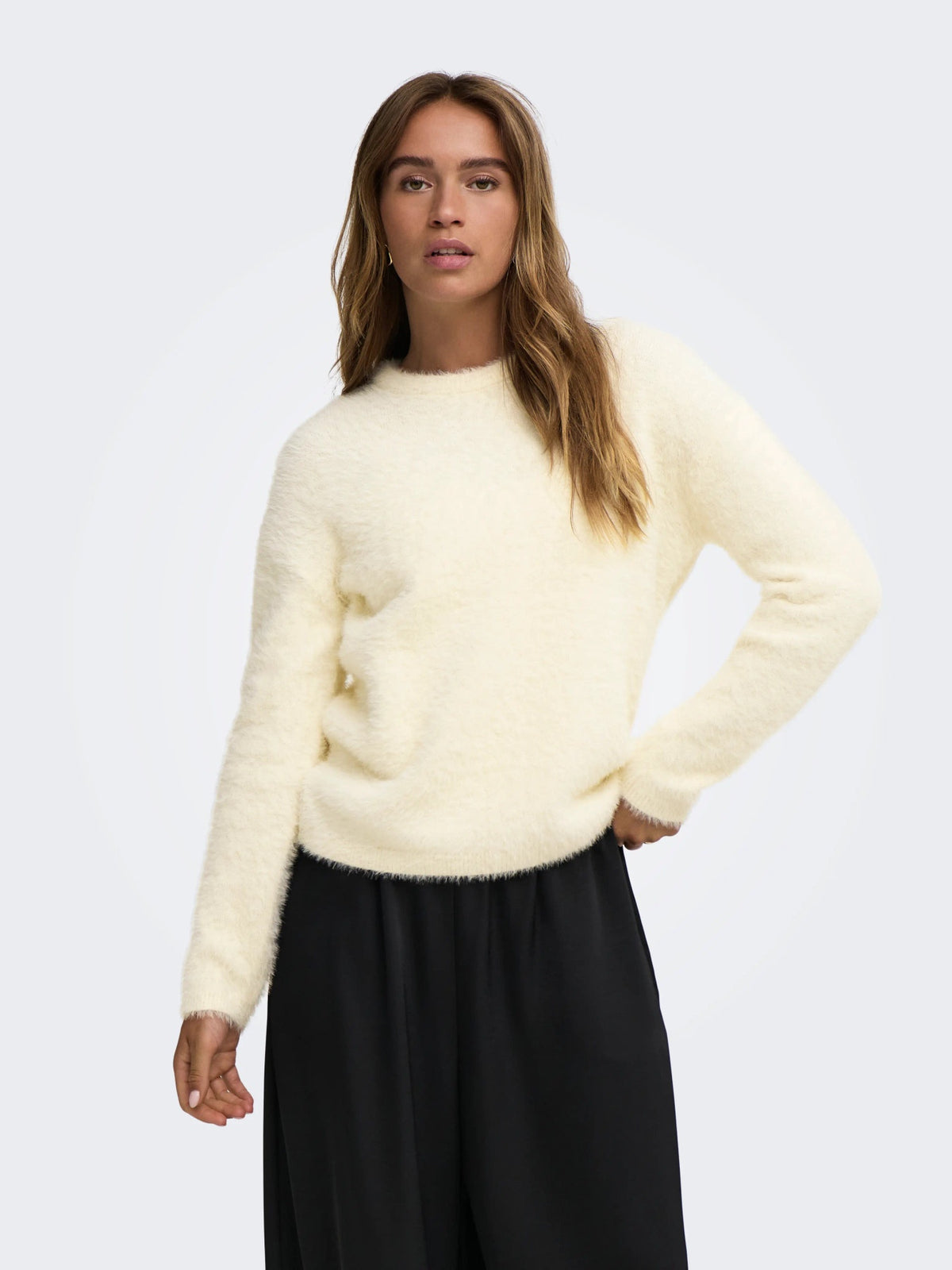 Jumper: Knitted Long Sleeves O Neck PRIME - White - JDY