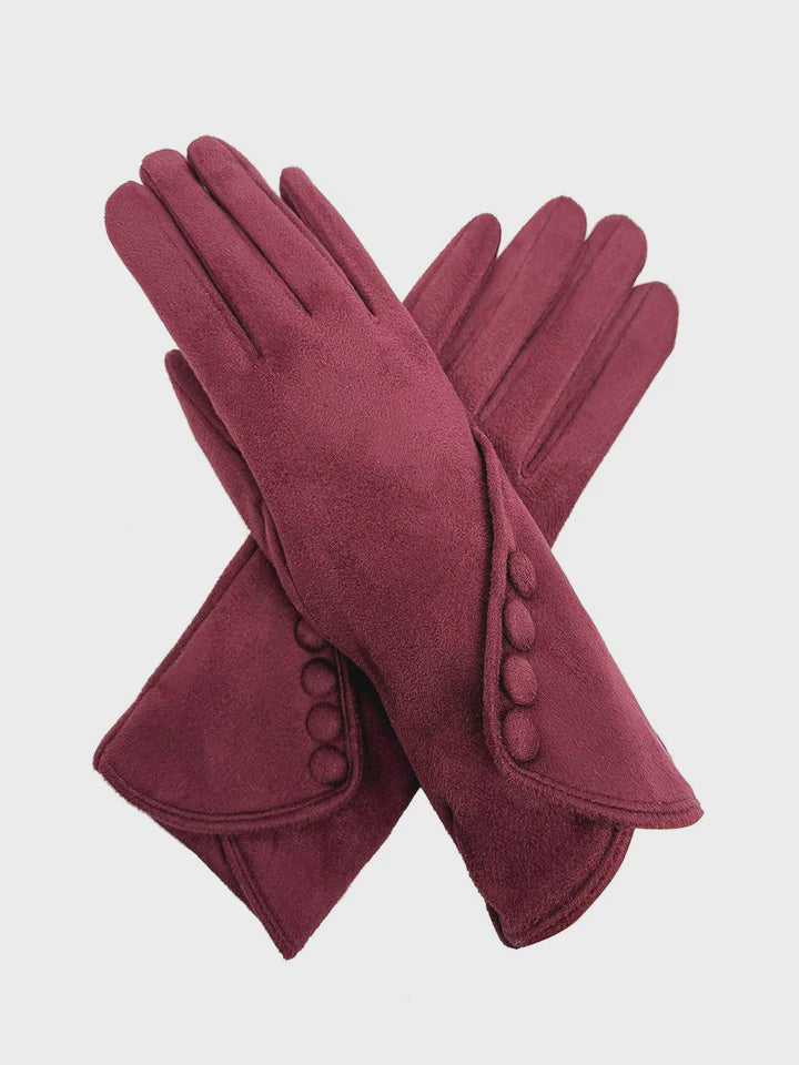 Gloves: Faux Suede Classic 3 button - Assorted Colours