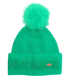 Hat: Knitted Sequins Nylon Mix - Green - Miss Sparrow