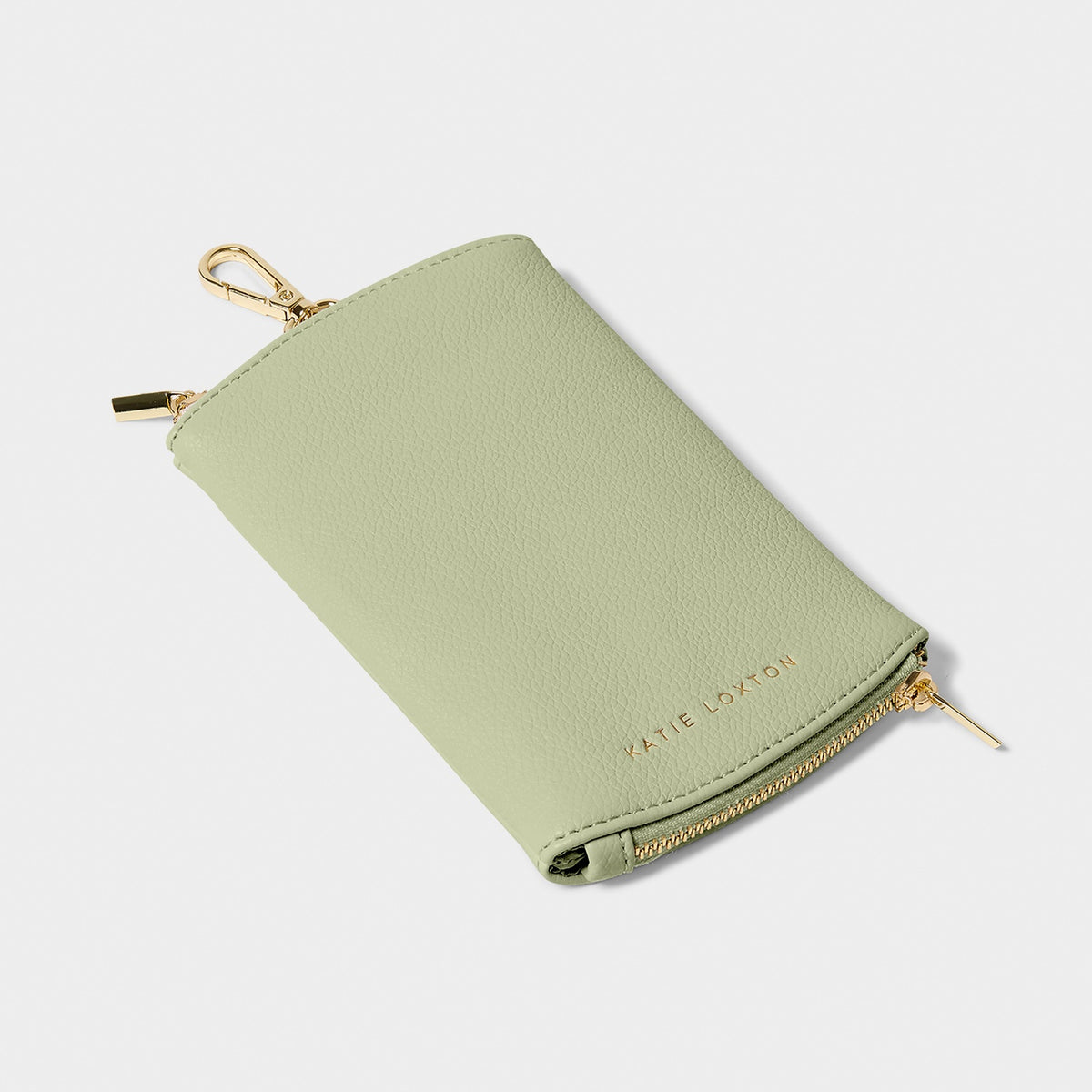 Glasses Case:  Soft Vegan Leather 2 Pairs CLIP ON - Sage Green - Katie Loxton