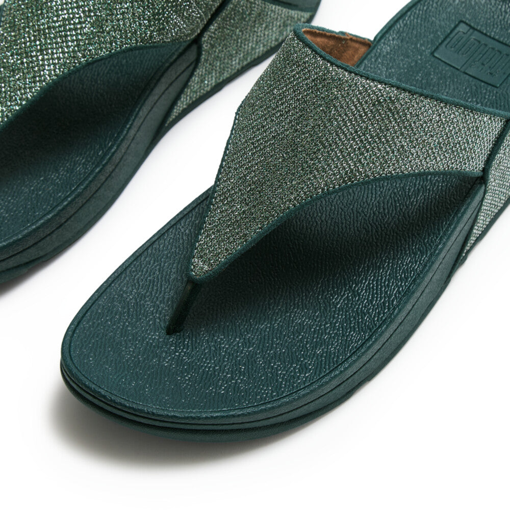 Toe Post Sandals: Shimmerglitz LULU Flip Flop - Teal Ocean Blue  - Fitflop