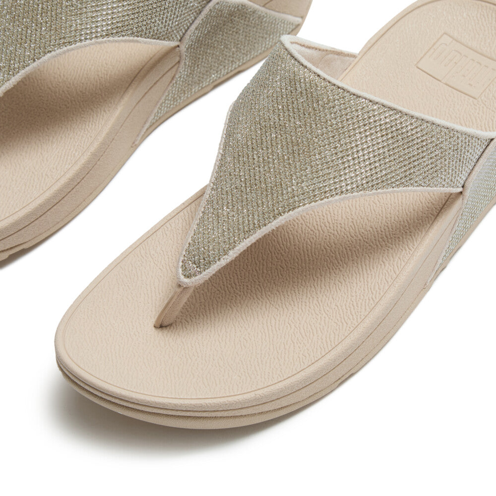 Toe Post Sandals: Shimmerglitz LULU Flip Flop - Platino Gold  - Fitflop