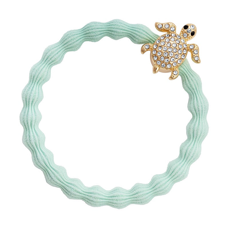 Hairband Bracelet: Stretch Bubble Elastic Gold Turtle - Mint - By Eloise