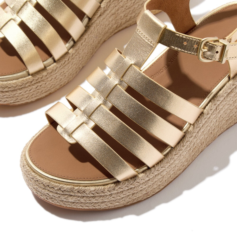 FISHERMAN Sandals: LEATHER PLATFORMS   - Platino Gold - FitFlop