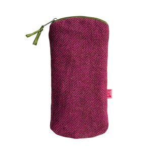 Glasses Case: Cotton Herringbone w Zip  - Pink - Lua
