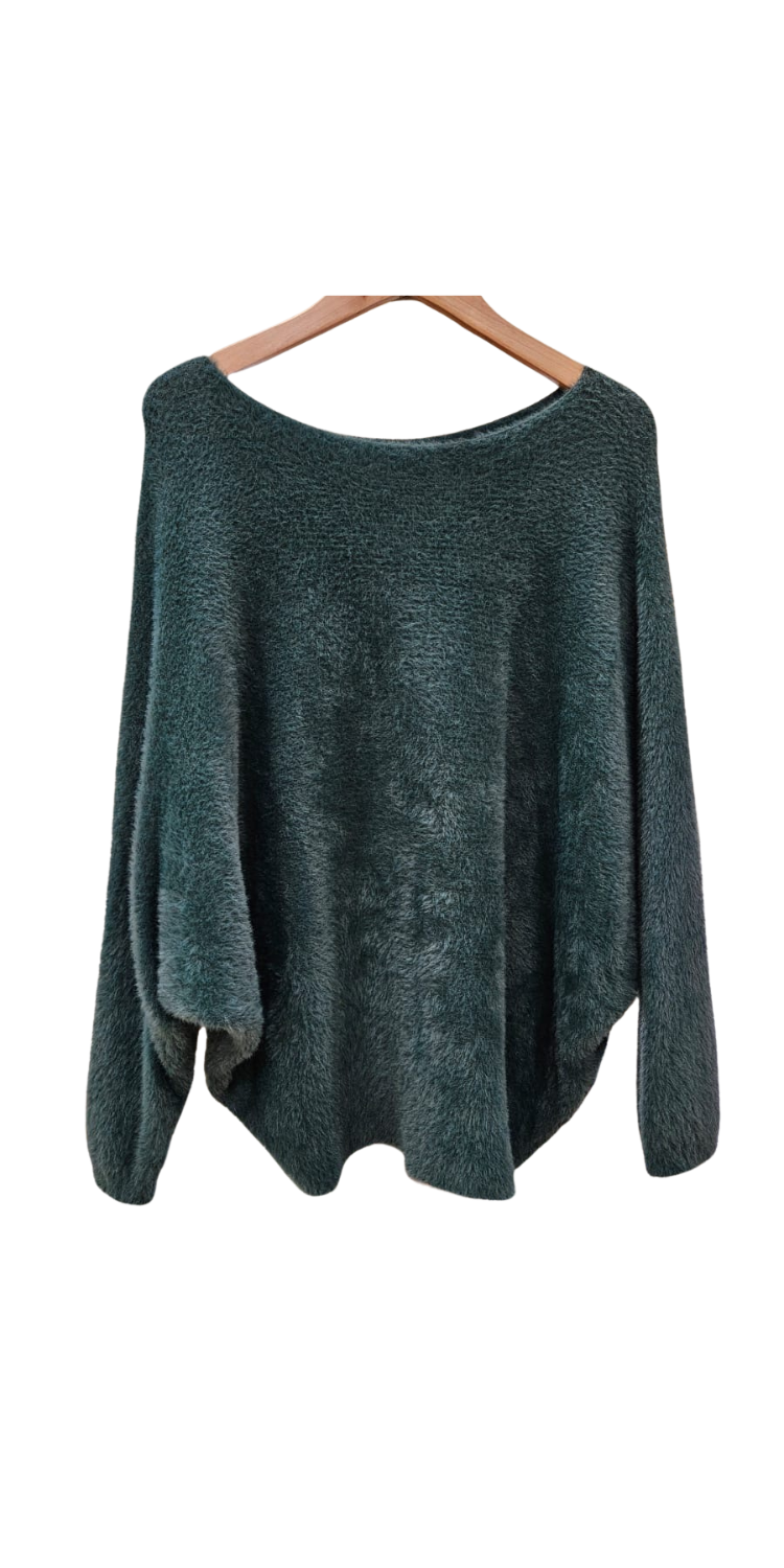 Jumper: Knit Round Neck Long Sleeve - Assorted Colours  - One Size - Luxtyle
