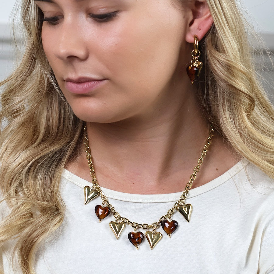 Necklace: Waterproof Treasure Charm Heart - Gold Plated - POM