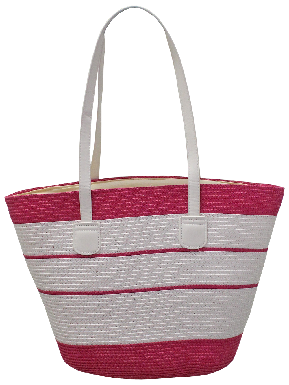 Shoulder Bag: Straw Beach Bright Stripe TOUCAN  - Assorted Colours