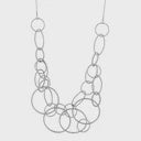 Necklace: Adjustable Statement Lots of Open Circles Mesh Tempeste - Silver Plated - FASHION - Dansk