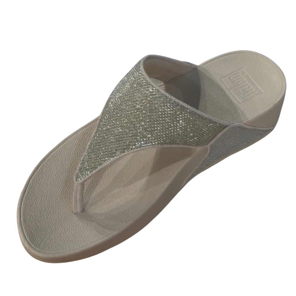 Toe Post Sandals: Shimmerglitz LULU Flip Flop - Platino Gold  - Fitflop