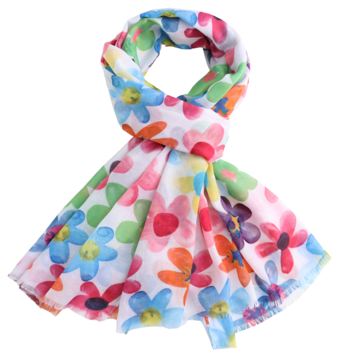Scarf: Lightweight Flower Design- Multicolour
