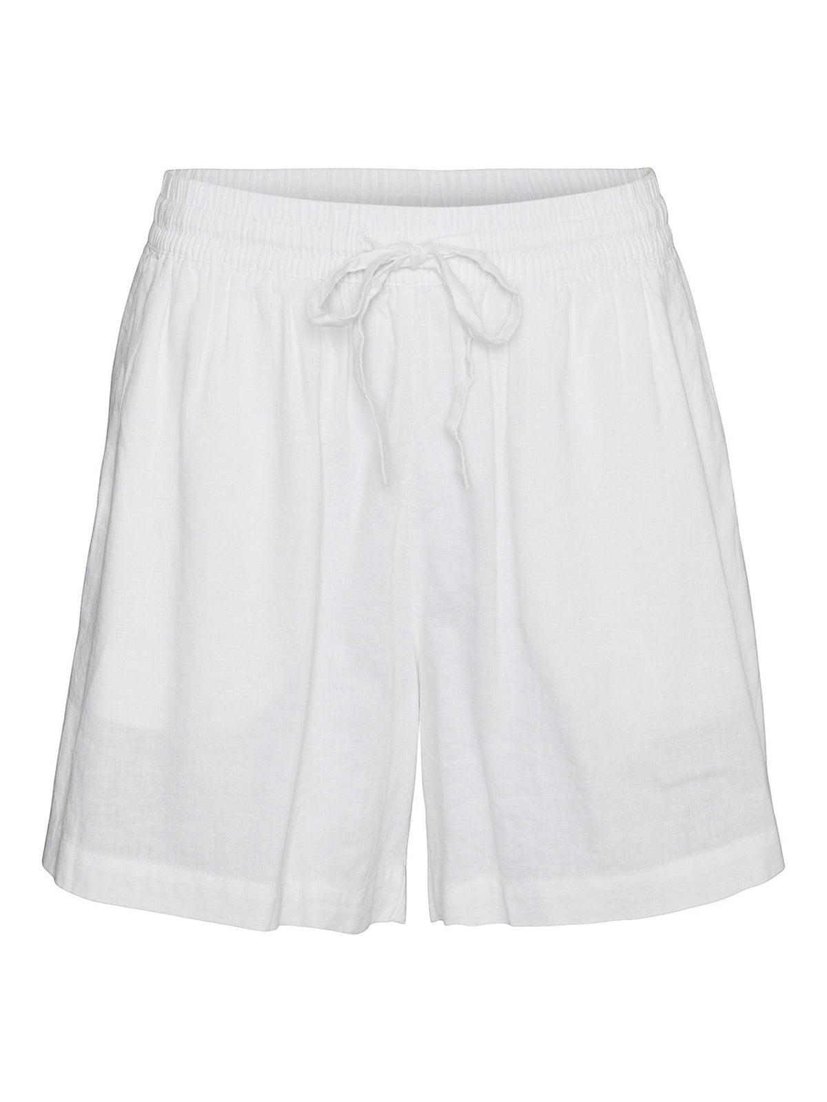 Antique Rose Boutique white linen blend shorts with an elasticated drawstring waist for a relaxed summer fit.
