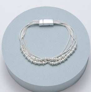 Bracelet: Magnetic Beaded Strands - Clasp - Silver - Gracee Jewellery