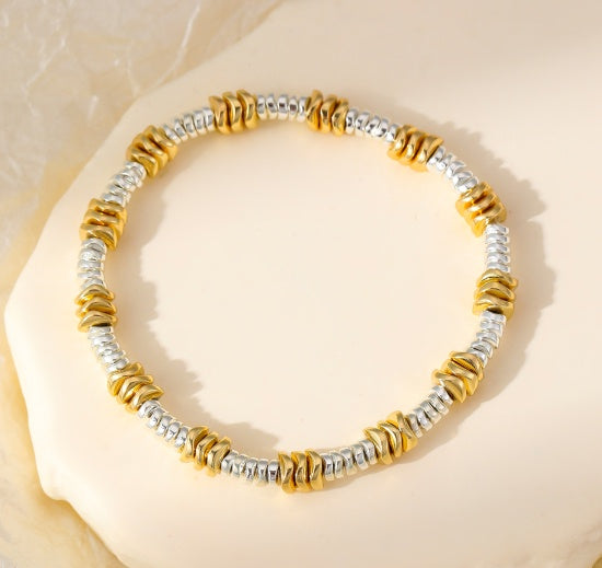 Bracelet: Stretch Links Small - Silver and Gold - Gracee Jewellery