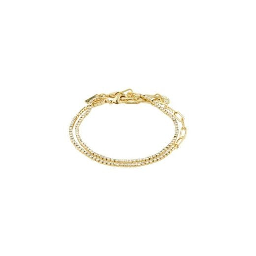 Bracelets: Clasp 2 in 1 Set Chains ROWAN - Gold Plated - PILGRIM